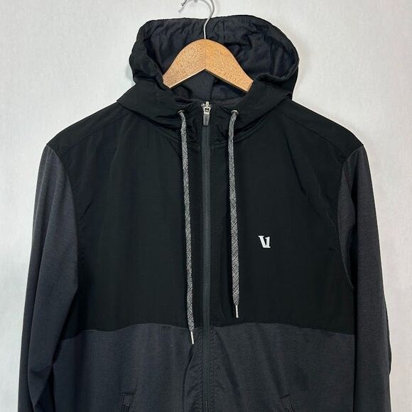 Vuori Sunday Element Jacket Mens M Full Zip Black Gray V215 Hooded Zip - Picture 4 of 6